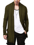 Ruffle Shawl Collar Knitted Cardigan (US Only) Cardigans COOFANDY Store Olive Green S