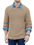 Crew Neck Slim Fit Knitted Pullover Sweater (US Only) Sweaters coofandystore Khaki S
