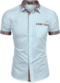 Coofandy Casual Plaid Collar Linen Style Shirt (US Only) Shirts coofandy