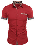 Coofandy Casual Plaid Collar Linen Style Shirt (US Only) Shirts coofandy