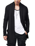 Ruffle Shawl Collar Knitted Cardigan (US Only) Cardigans COOFANDY Store Black S