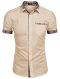 Coofandy Casual Plaid Collar Linen Style Shirt (US Only) Shirts coofandy