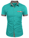 Coofandy Casual Plaid Collar Linen Style Shirt (US Only) Shirts coofandy
