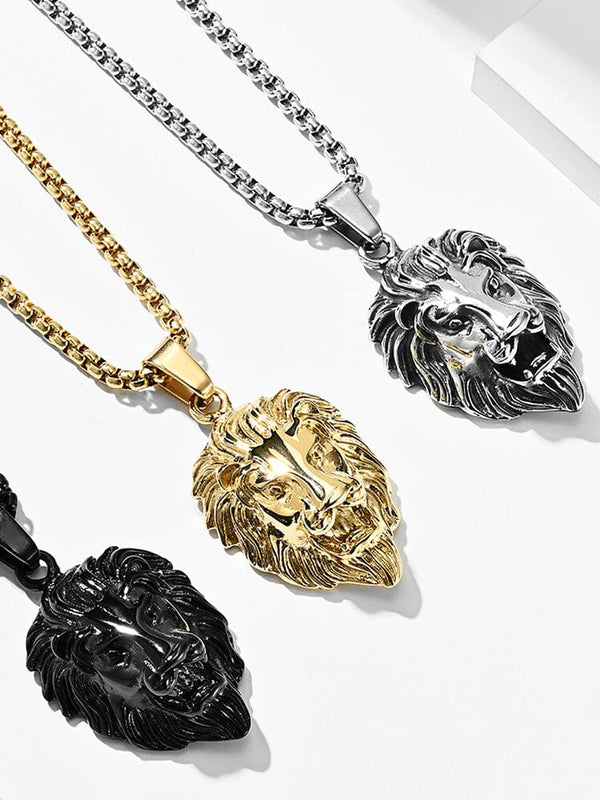 Lion Head Pendant Necklace Accessories coofandystore
