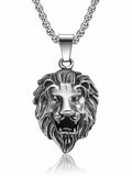 Lion Head Pendant Necklace Accessories coofandystore Silver