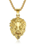 Lion Head Pendant Necklace Accessories coofandystore Gold