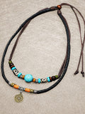 Faux Turquoise Bead Coin Pendant Accessory coofandystore