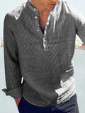 Coofandy Linen Style Stripe Shirts Shirts coofandy Black S