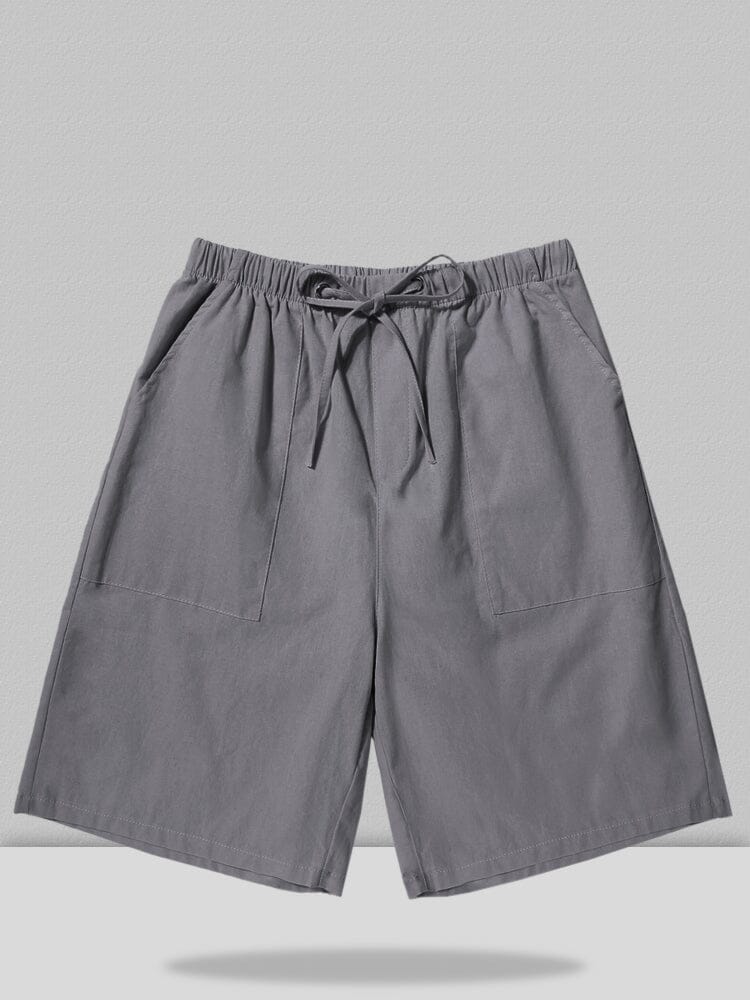 Coofandy Linen Style Multi-pocket Shorts Casual Pants coofandystore Grey S 