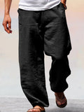 Soft Cotton Linen Wide Leg Pants Pants coofandystore Black XS