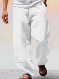 Soft Cotton Linen Wide Leg Pants Pants coofandystore White XS