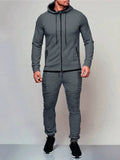 Coofandy solid color outdoor sports sets Sports Set coofandy Dark Grey M