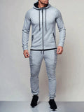Coofandy solid color outdoor sports sets Sports Set coofandy Light Grey M