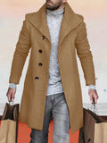 Coofandy Lapel Tweed Coat coofandystore Khaki S
