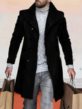 Coofandy Lapel Tweed Coat coofandystore Black S