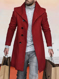 Coofandy Lapel Tweed Coat coofandystore Wine Red S