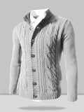 stand collar knitted cardigan sweater Sweaters coofandystore White M