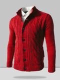stand collar knitted cardigan sweater Sweaters coofandystore Red M
