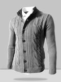 stand collar knitted cardigan sweater Sweaters coofandystore Grey M