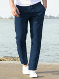 Casual Loose Solid Color Lacing Elastic Waist Pants Pants coofandystore