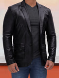 Soft Leather Blazer Blazer coofandystore Black M