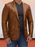 Soft Leather Blazer Blazer coofandystore Earth Yellow M