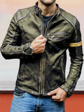 Stand Collar Punk Leather Jacket Jackets coofandystore