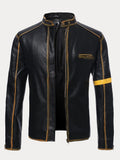 Stand Collar Punk Leather Jacket Jackets coofandystore Black S