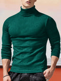 Classic Slim Fit Turtleneck Basic Top T-Shirt coofandystore Green S
