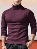 Classic Slim Fit Turtleneck Basic Top T-Shirt coofandystore Deep Coffee S