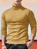 Classic Slim Fit Turtleneck Basic Top T-Shirt coofandystore Yellow S