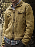 Single-Breasted Button Sweater Coat Sweaters coofandystore Brown S
