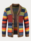 Multicolor Lapel Neck Sweater Coat Sweaters coofandystore Multicolor M