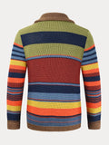 Multicolor Lapel Neck Sweater Coat Sweaters coofandystore