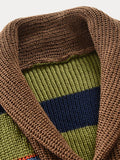 Multicolor Lapel Neck Sweater Coat Sweaters coofandystore