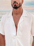 Casual Cotton and Linen Button Shirt Shirts coofandystore