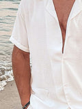 Casual Cotton and Linen Button Shirt Shirts coofandystore