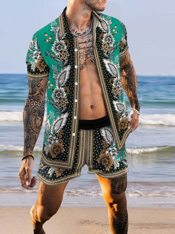 Vintage Graphic Beach Set Sets coofandystore Green S