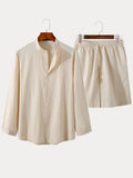Solid Pure Cotton Shirt Set Sets coofandystore