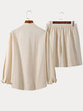 Solid Pure Cotton Shirt Set Sets coofandystore