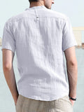 Casual Half Button Cotton Linen Shirt Shirts coofandystore