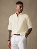 Cotton Long Sleeve Shirt Shirts & Polos coofandystore Khaki M