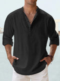 Cotton Linen Casual Long Sleeve Shirt Shirts coofandystore