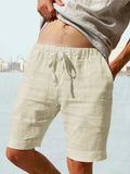 Cotton Linen Drawstring Casual Shorts Shorts coofandystore Cracker Khaki S