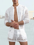 Hollow Out Lace Shirt Sets Sets coofandystore
