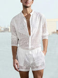 Hollow Out Lace Shirt Sets Sets coofandystore