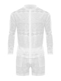 Hollow Out Lace Shirt Sets Sets coofandystore