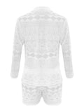 Hollow Out Lace Shirt Sets Sets coofandystore