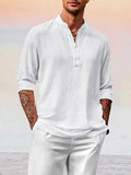 Cozy Lightweight Cotton Linen Button Shirt Shirts coofandystore White S