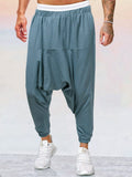 Cotton Linen Solid Color Harem Pants Pants coofandystore Green M
